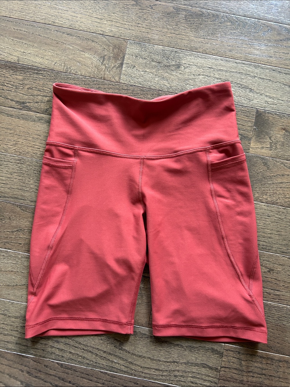 Old Navy Rust High-Rise Bike Shorts with Pockets